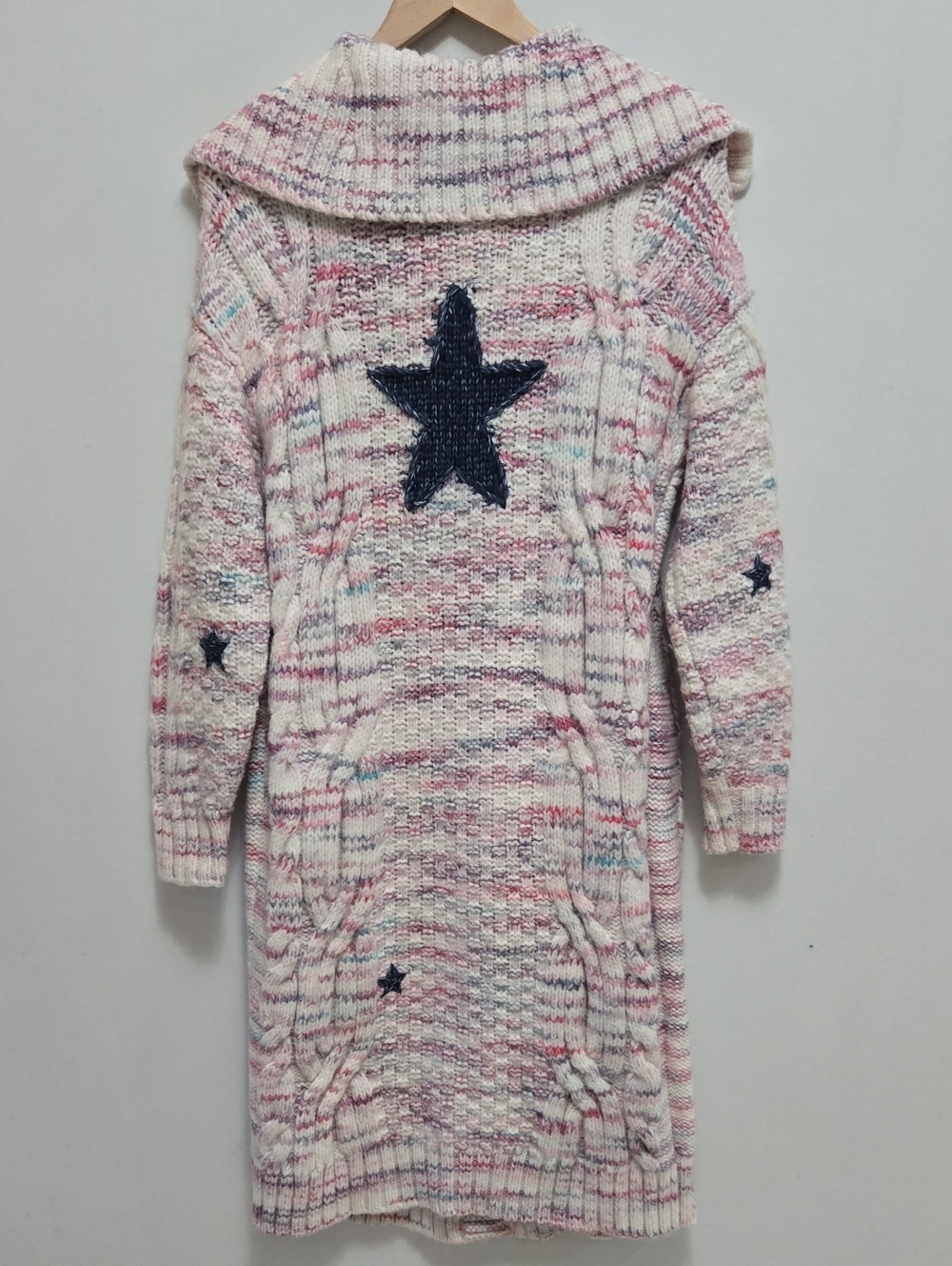 Anthropologie Pilcro Star Granny Cardigan Sweater Cable Knit Longline Duster XS - Picture 7 of 16